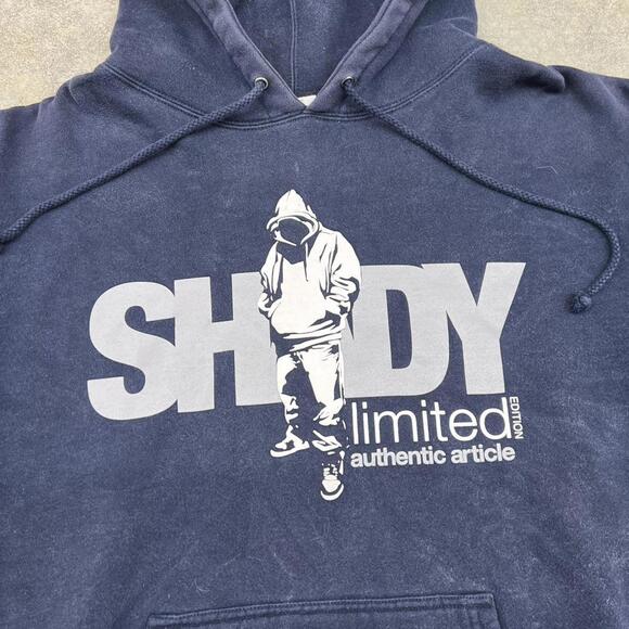 vintage shady ltd limited eminem navy blue heavyweight hoodie size medium - Picture 2 of 4